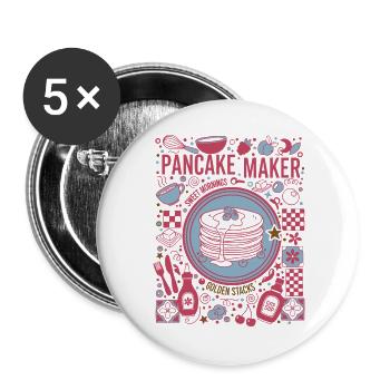 Breakfast Pancake Maker Mornings Golden Stacks - Buttons large 2.2''/56 mm (5-pack) - white - Front