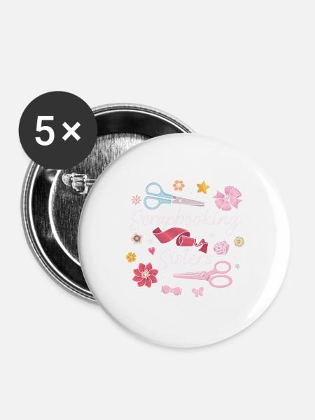 Scrapbooking Schwestern - Buttons groß 56 mm (5er Pack) - Weiß