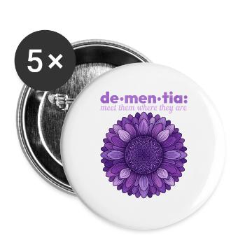 Sentier des Fleurs de Démence : Rencontrez-les - Lot de 5 grands badges (56 mm) - blanc - Devant