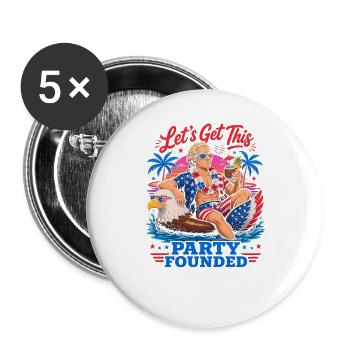 Let's found this party! Alexander Hamilton - Buttons large 2.2''/56 mm (5-pack) - white - Front