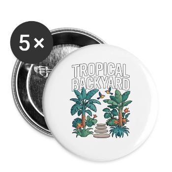Tropical Backyard Tropical Garden - Buttons large 2.2''/56 mm (5-pack) - white - Front