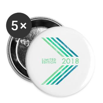 Édition limitée 2018 anniversaires garçons et filles - Lot de 5 grands badges (56 mm) - blanc - Devant