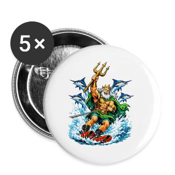 Neptune, c’est le ski nautique - Lot de 5 grands badges (56 mm) - blanc - Devant