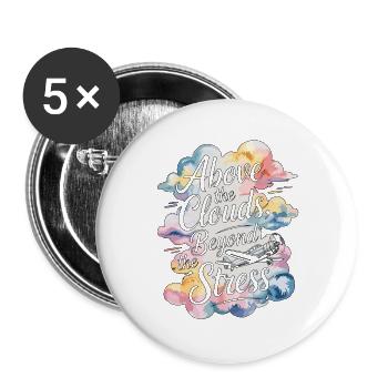 Private Pilot Above The Clouds Aviation Enthusiast - Buttons large 2.2''/56 mm (5-pack) - white - Front