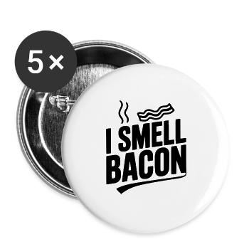 Je sens le bacon - Lot de 5 grands badges (56 mm) - blanc - Devant