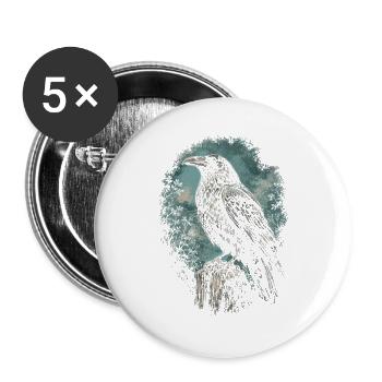 Raven Raven - Lot de 5 grands badges (56 mm) - blanc - Devant
