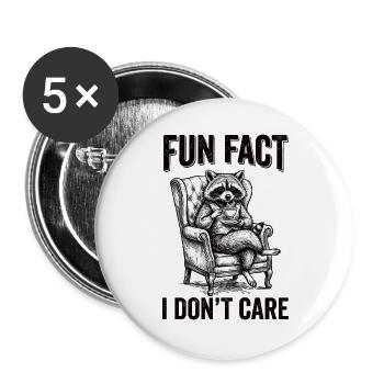 Funny sarcastic fun fact I don't care - Buttons large 2.2''/56 mm (5-pack) - white - Front