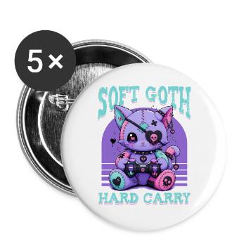 Pastel Goth Soft Goth Gaming Gamer - Lot de 5 grands badges (56 mm) - blanc - Devant