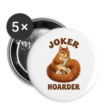 Mahjong Joker Écureuil Accumulateur - Lot de 5 grands badges (56 mm) - blanc - Devant