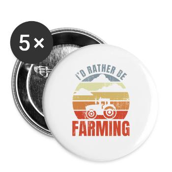 Je préfère être à la ferme - Lot de 5 grands badges (56 mm) - blanc - Devant