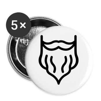 barbe - Lot de 5 grands badges (56 mm) - blanc - Devant