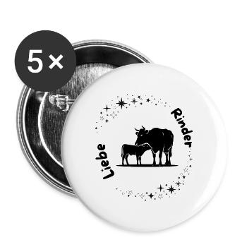 Sternenring Rinderliebe - Lot de 5 grands badges (56 mm) - blanc - Devant