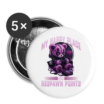 Pastel Goth Soft Goth Gaming Gamer - Buttons groß 56 mm (5er Pack) - Weiß - Vorne