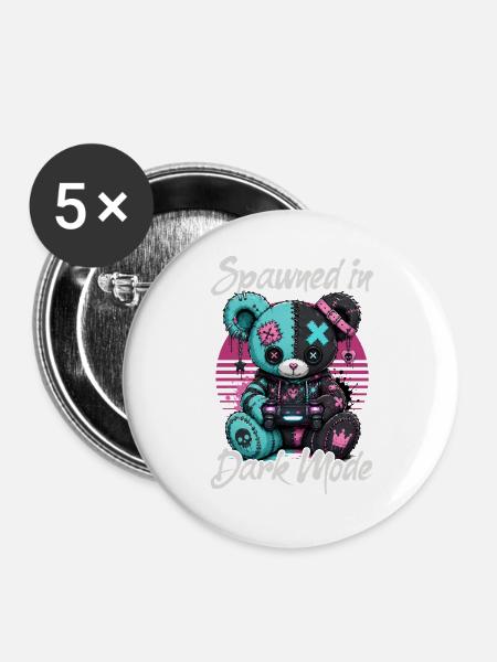 Pastel Goth Soft Goth Gaming Gamer - Buttons groß 56 mm (5er Pack) - Weiß