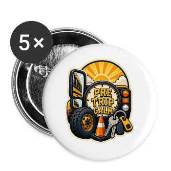 CALME AVANT LE VOYAGE - Lot de 5 grands badges (56 mm) - blanc - Devant