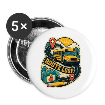 BOUCLE DE L’ITINÉRAIRE - Lot de 5 grands badges (56 mm) - blanc - Devant