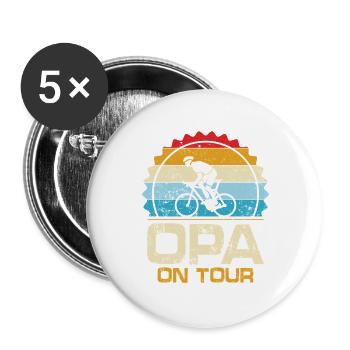 Grand-père en tournée - Lot de 5 grands badges (56 mm) - blanc - Devant
