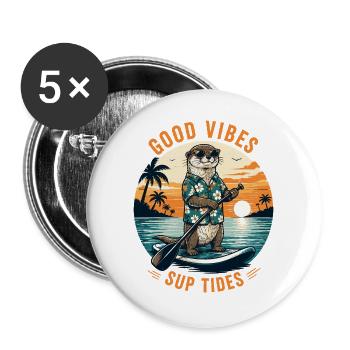 SUP Paddleboard Board Stand Up paddel Supboard - Buttons groß 56 mm (5er Pack) - Weiß - Vorne