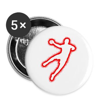 Handballspieler Handballer Herren Jungen Handball  - Buttons groß 56 mm (5er Pack) - Weiß - Vorne