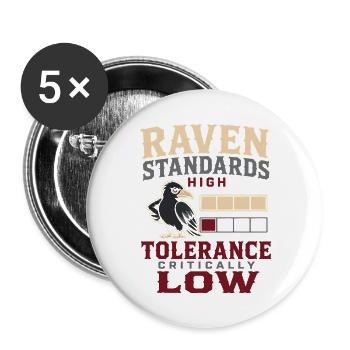Krähen-rabe Lustiges - Buttons groß 56 mm (5er Pack) - Weiß - Vorne