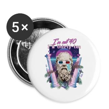 Je n’ai pas 40 ans, c’est mon 30e anniversaire - Lot de 5 grands badges (56 mm) - blanc - Devant