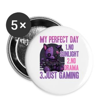 Pastel Goth Soft Goth Gaming Gamer - Buttons large 2.2''/56 mm (5-pack) - white - Front