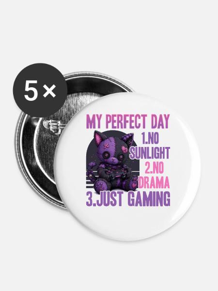 Pastel Goth Soft Goth Gaming Gamer - Buttons groß 56 mm (5er Pack) - Weiß