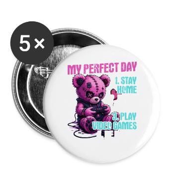 Pastel Goth Soft Goth Gaming Gamer - Buttons large 2.2''/56 mm (5-pack) - white - Front