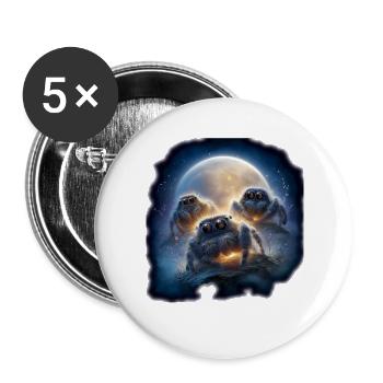 Springspinnen Terrarium Zubehör Fan Geschenk - Buttons groß 56 mm (5er Pack) - Weiß - Vorne