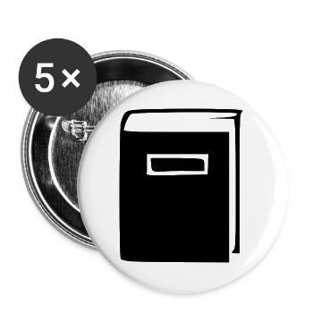 Buch Bücher lesen Geschenk - Buttons groß 56 mm (5er Pack) - Weiß - Vorne