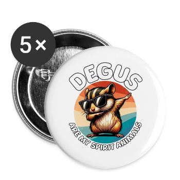 Funny Degu Sayings - Buttons large 2.2''/56 mm (5-pack) - white - Front