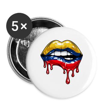 Funny Colombian Flag Colombia - Buttons large 2.2''/56 mm (5-pack) - white - Front