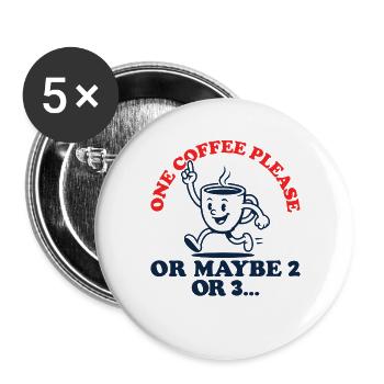 Coffee Please Retro Coffee Mug - Buttons large 2.2''/56 mm (5-pack) - white - Front