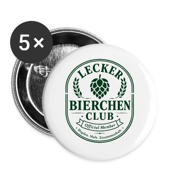  Bierliebhaber BIER-BIERCHEN saufen Urlaubsreise - Buttons groß 56 mm (5er Pack) - Weiß - Vorne