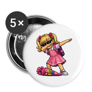 Dabbing ABC shooter (blonde) - Buttons large 2.2''/56 mm (5-pack) - white - Front