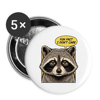 Funny sarcastic fun fact I don't care - Buttons large 2.2''/56 mm (5-pack) - white - Front