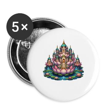 Palais du temple du lotus dans l’eau - Lot de 5 grands badges (56 mm) - blanc - Devant