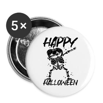 Halloween Skeleton Halloween Pumpkin dab dance - Buttons large 2.2''/56 mm (5-pack) - white - Front