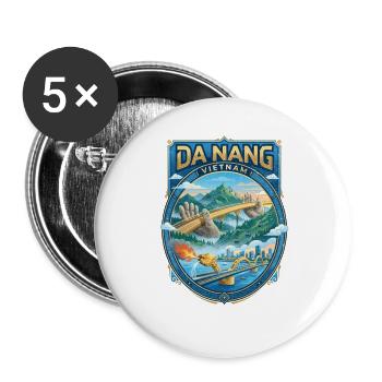 Da Nang, Vietnam - Buttons large 2.2''/56 mm (5-pack) - white - Front