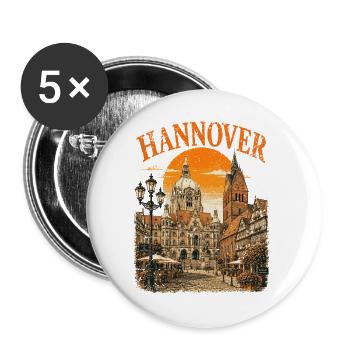 Vintage Hanover Skyline Historic - Buttons large 2.2''/56 mm (5-pack) - white - Front