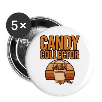 Halloween Candy – Candy Collector - Buttons large 2.2''/56 mm (5-pack) - white - Front
