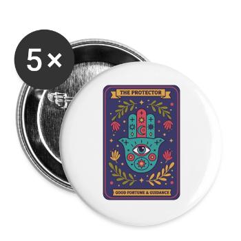 Spiritualität Heilige Geometrie Der Beschützer - Buttons groß 56 mm (5er Pack) - Weiß - Vorne