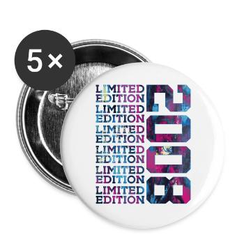 COOL 18 JAHRE LIMITED EDITION 2008 18. GEBURTSTAG - Buttons groß 56 mm (5er Pack) - Weiß - Vorne
