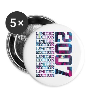 COOL 19 JAHRE LIMITED EDITION 2007 19. GEBURTSTAG - Buttons groß 56 mm (5er Pack) - Weiß - Vorne