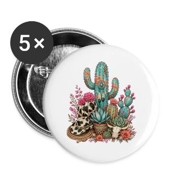 Cactus Garden Cactus - Buttons large 2.2''/56 mm (5-pack) - white - Front
