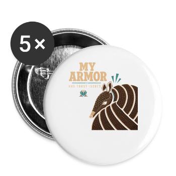 Armadillo Drôle Armadillo Texas - Lot de 5 grands badges (56 mm) - blanc - Devant