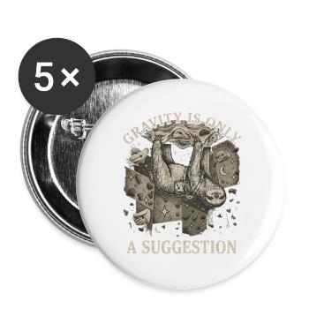 Boulderer Schwerkraft Ist Nur Ein Vorschlag - Buttons groß 56 mm (5er Pack) - Weiß - Vorne