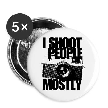 Ich fotografiere meistens Leute, Fotografen, Kamerahumor, - Buttons groß 56 mm (5er Pack) - Weiß - Vorne