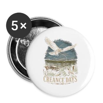 Falknerei Falkner Creance Days - Buttons groß 56 mm (5er Pack) - Weiß - Vorne