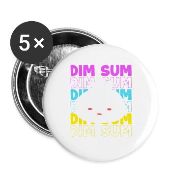 Dim Sum - Buttons groß 56 mm (5er Pack) - Weiß - Vorne